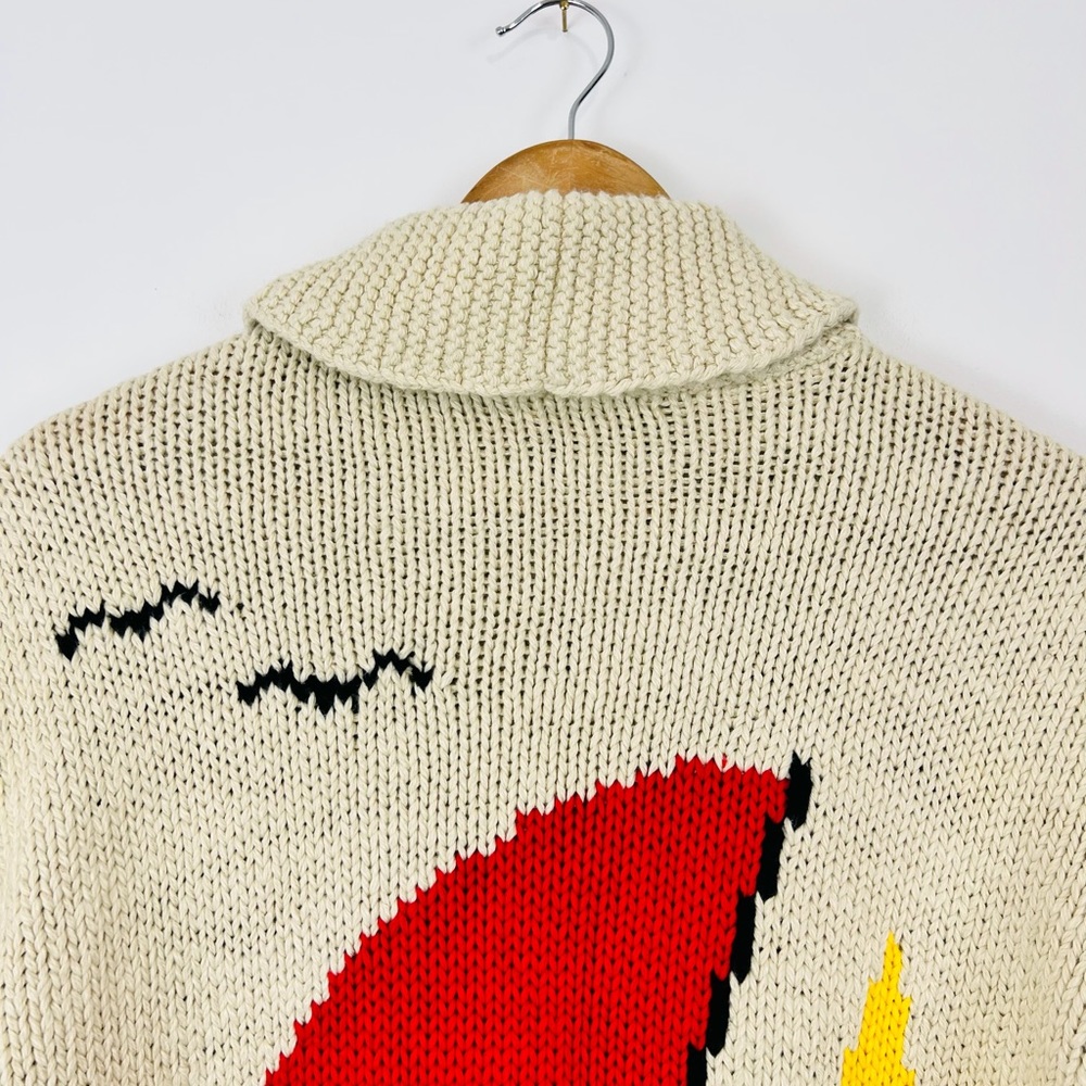 Polo Ralph Lauren Cream Boating Nautical Chunky Knit Zipped Cardigan UK L - Picture 11 of 15